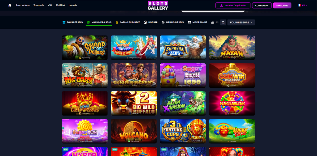 Le développeur porté au crédit du jeu chez Slots Gallery
